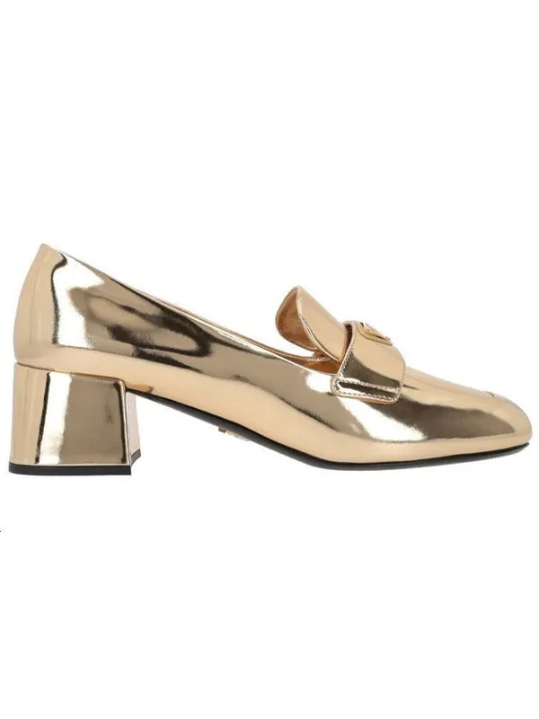 Кроссовки patent leather loafers 'gold' Prada — изображение 2 из 4, золото