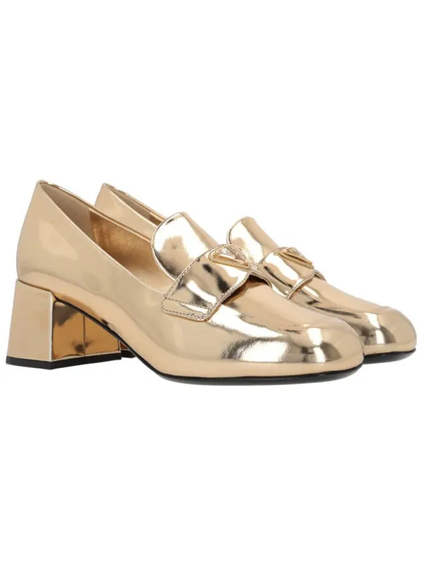 Кроссовки patent leather loafers 'gold' Prada — изображение 3 из 4, золото