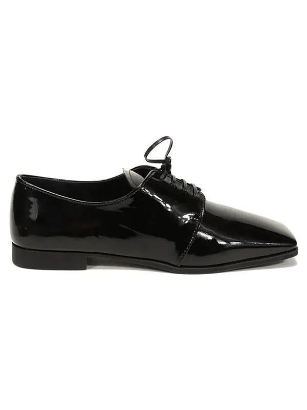 Кроссовки patent lace-up derby shoes 'black' Prada — изображение 2 из 4, черный