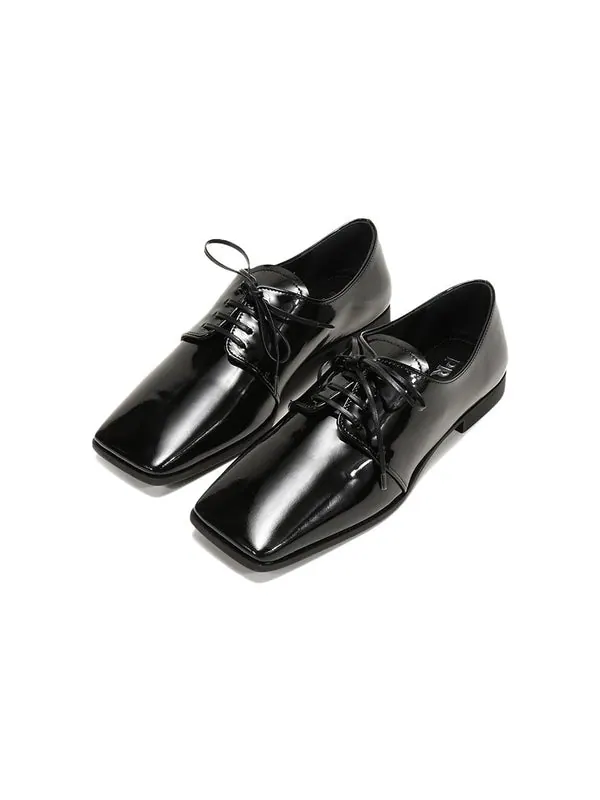 Кроссовки patent lace-up derby shoes 'black' Prada — изображение 3 из 4, черный