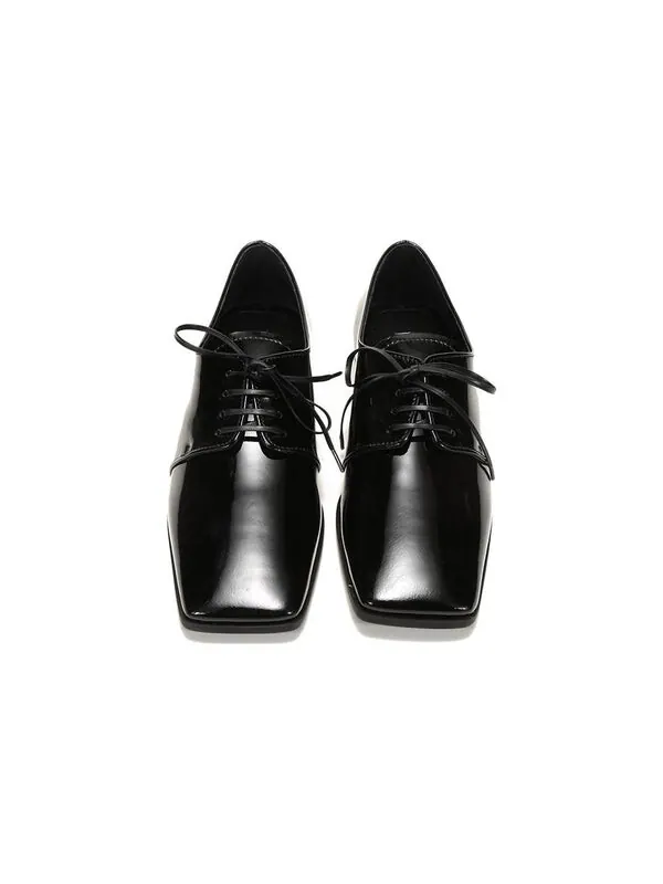Кроссовки patent lace-up derby shoes 'black' Prada — изображение 4 из 4, черный