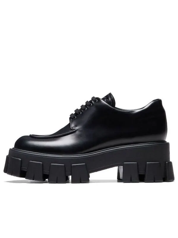 Кроссовки monolith brushed calf derby shoes 'black' Prada — изображение 1 из 4, черный