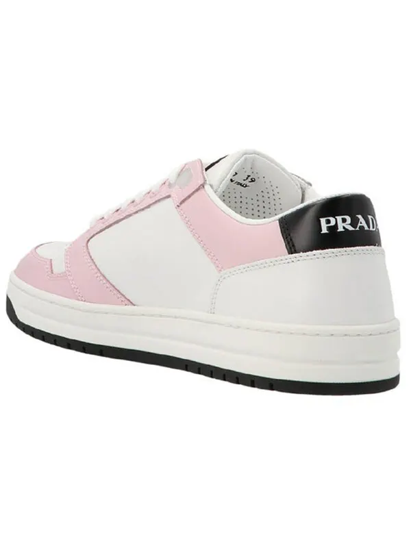 Кроссовки district perforated leather sneakers 'white alabaster pink ' Prada — изображение 3 из 4, розовый/черный/белый