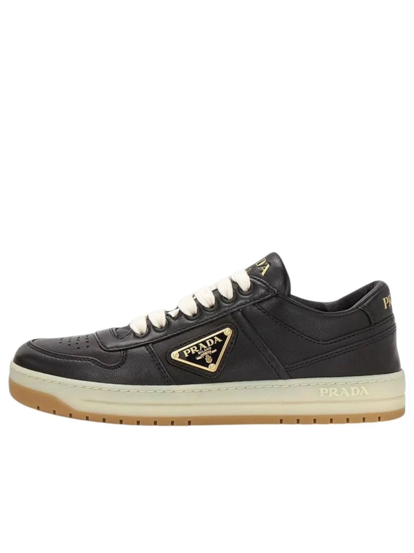(WMNS) Prada Downtown Leather Low 'Black Gum' — изображение 1 из 5, черный