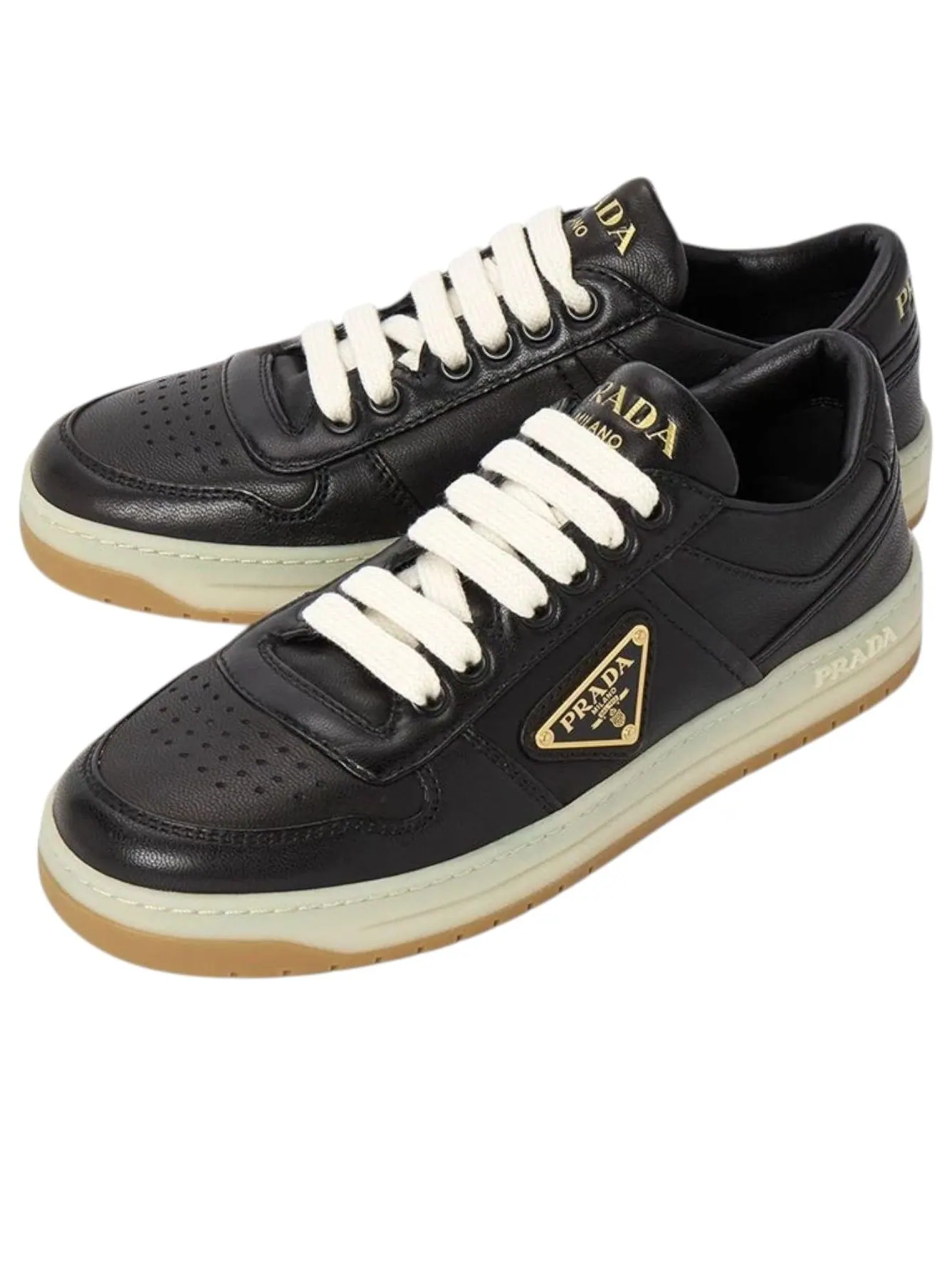 (WMNS) Prada Downtown Leather Low 'Black Gum' — изображение 2 из 5, черный