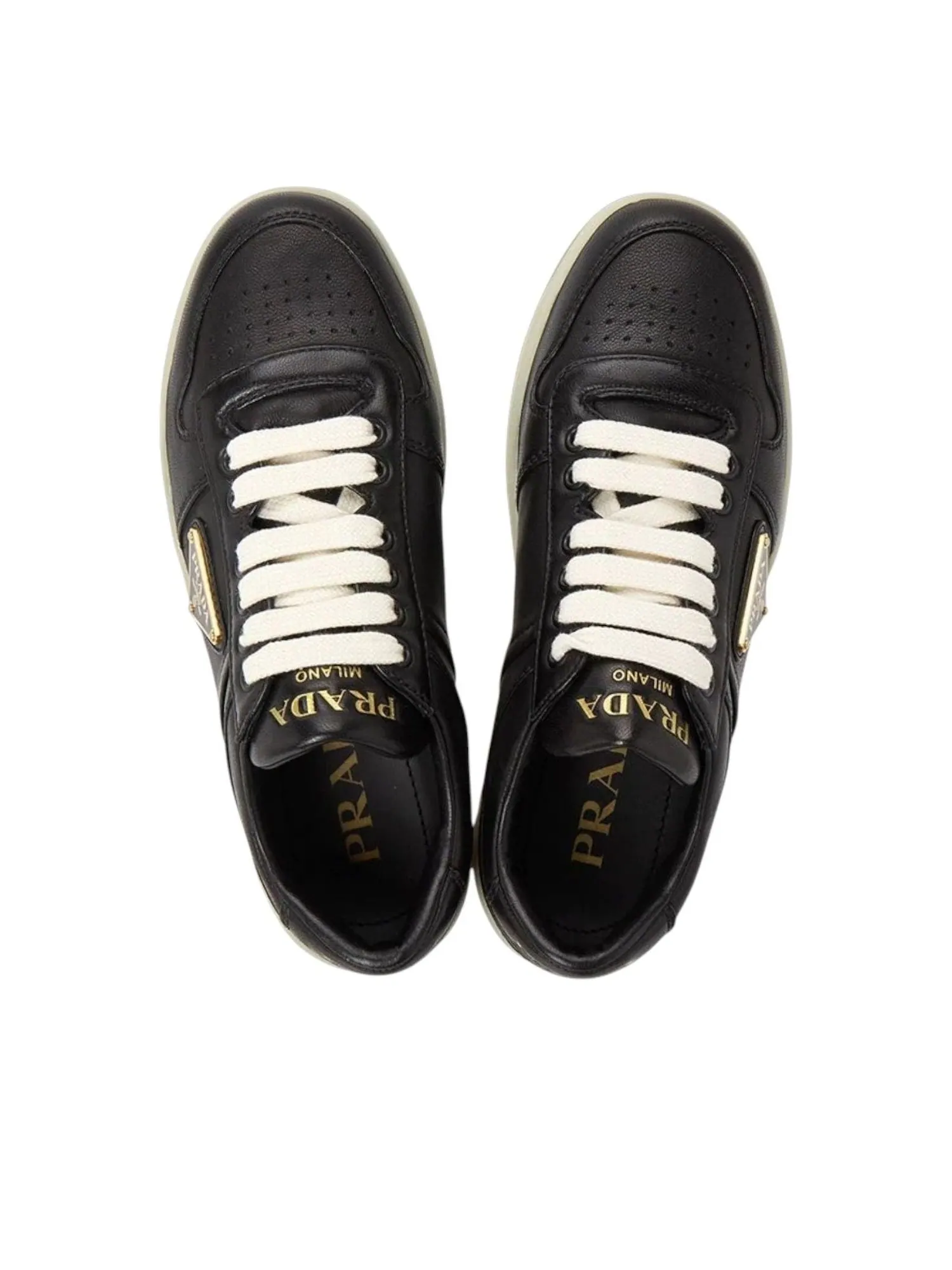 (WMNS) Prada Downtown Leather Low 'Black Gum' — изображение 3 из 5, черный