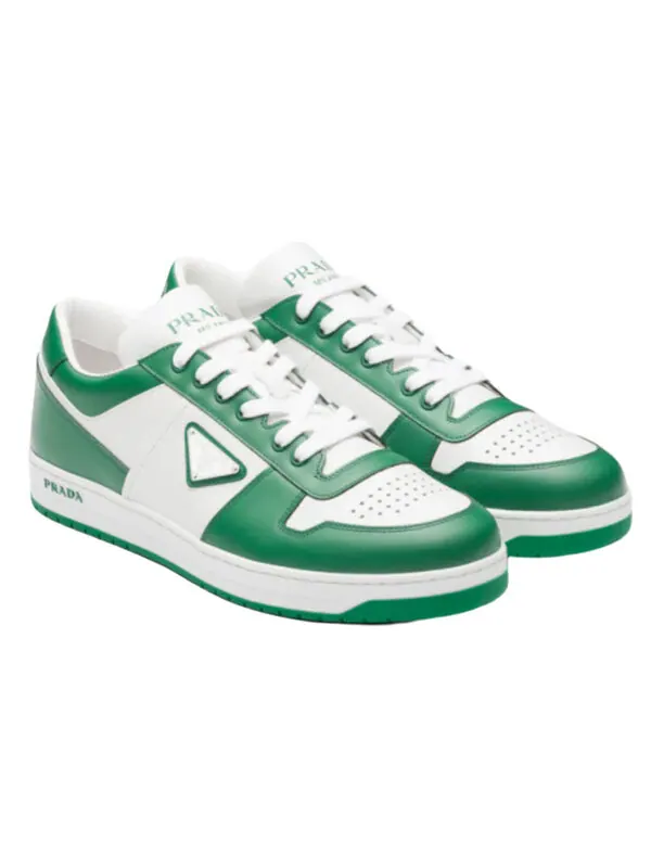 Кроссовки downtown trainers 'white green' Prada — изображение 2 из 4, белый/зеленый