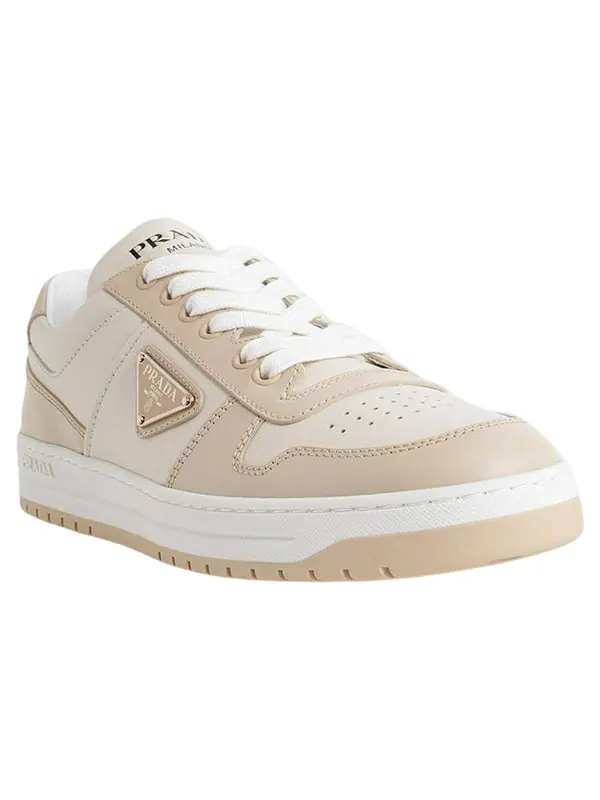 Кроссовки downtown leather sneakers 'beige' Prada — изображение 3 из 4, бежевый/белый