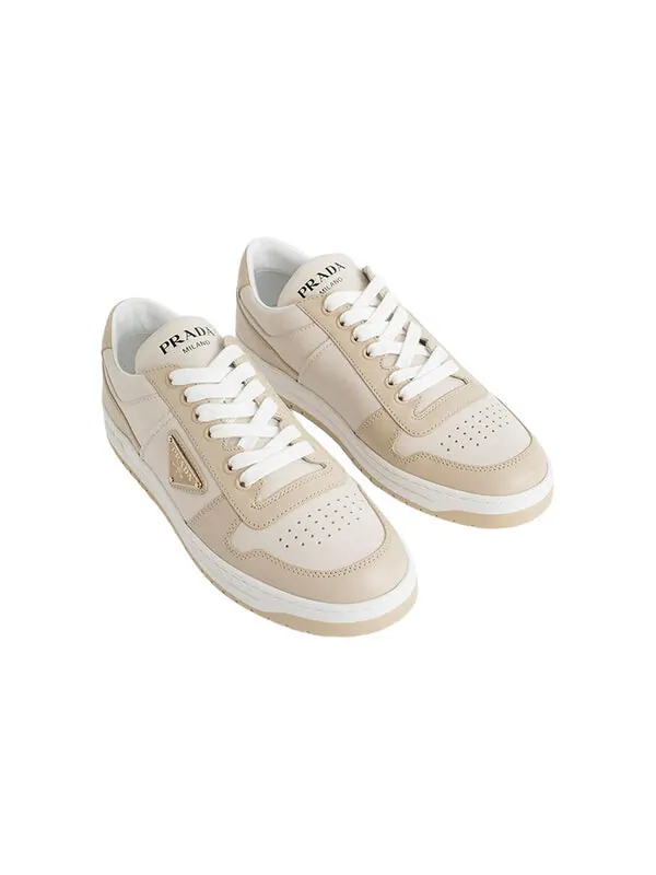 Кроссовки downtown leather sneakers 'beige' Prada — изображение 4 из 4, бежевый/белый