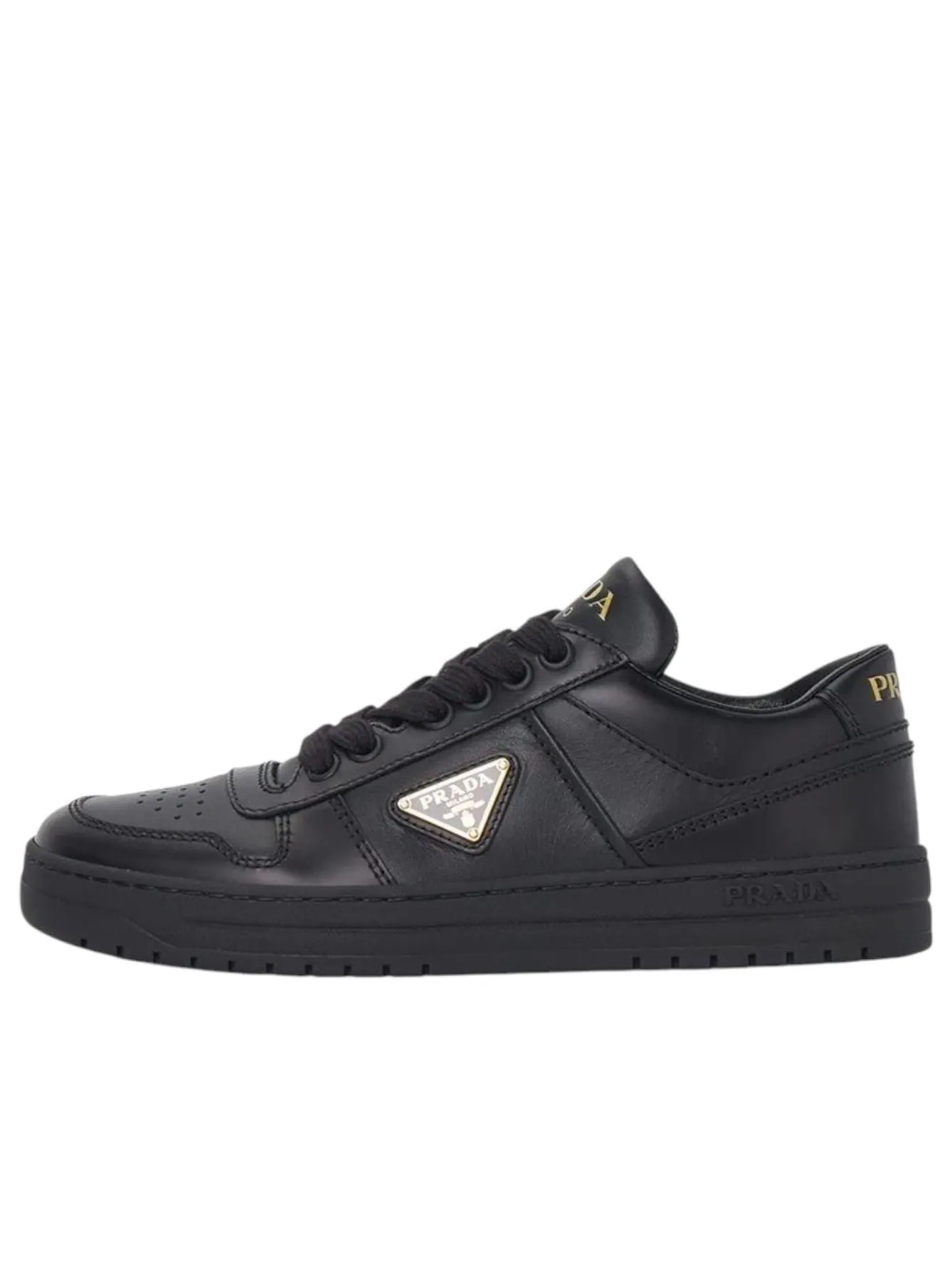 Кроссовки (WMNS) PRADA Downtown Leather Low 'Black' — изображение 1 из 4, черный