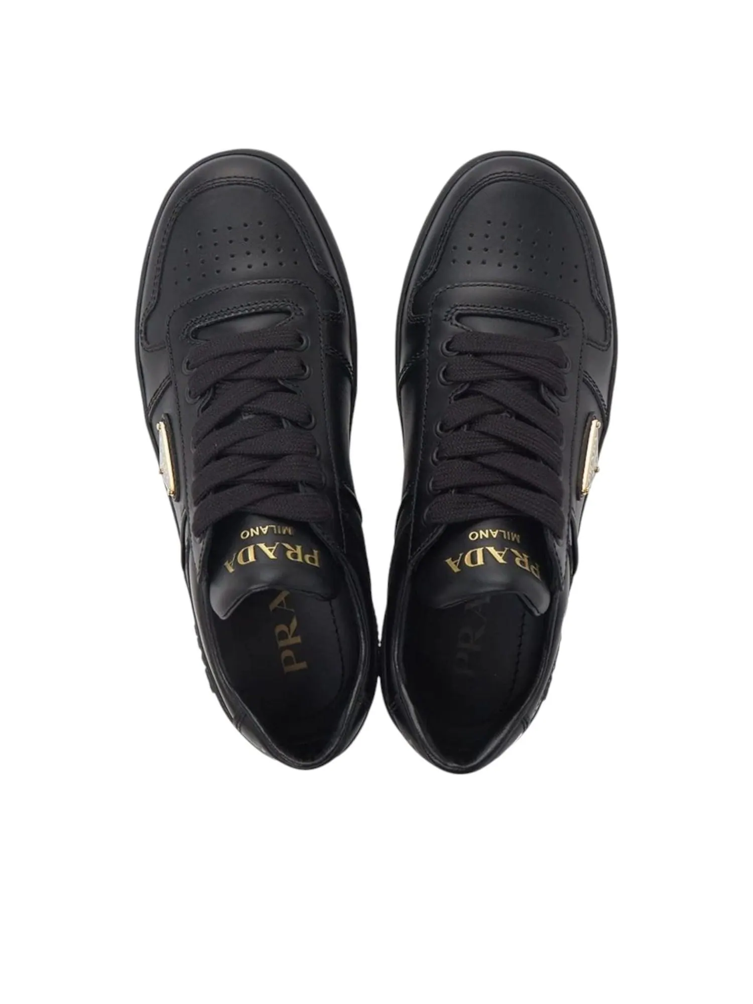 Кроссовки (WMNS) PRADA Downtown Leather Low 'Black' — изображение 2 из 4, черный