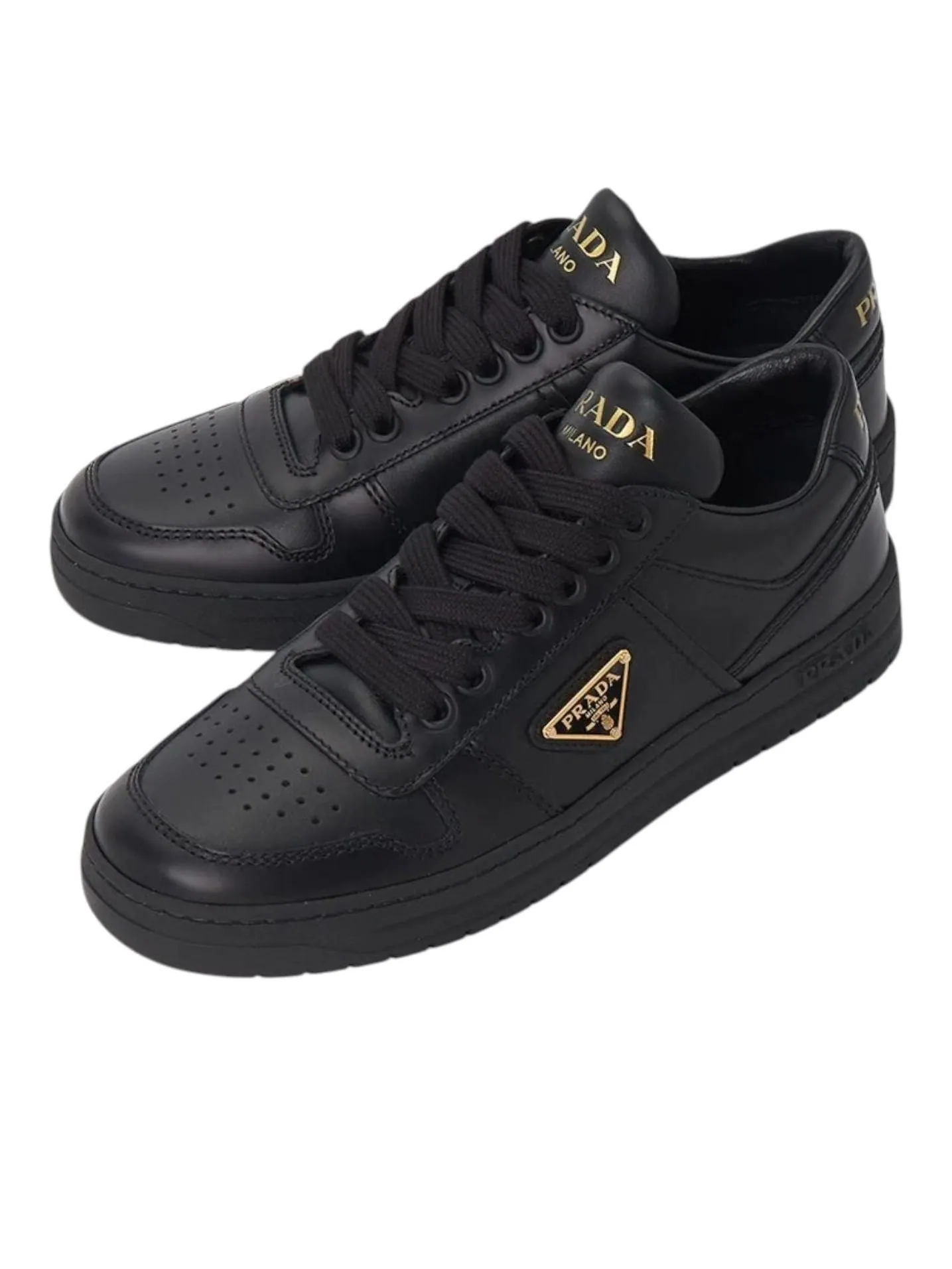 Кроссовки (WMNS) PRADA Downtown Leather Low 'Black' — изображение 3 из 4, черный