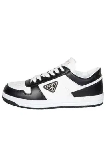 Кожаные кроссовки PRADA SS26 с логотипом — изображение 1 из 8, черный