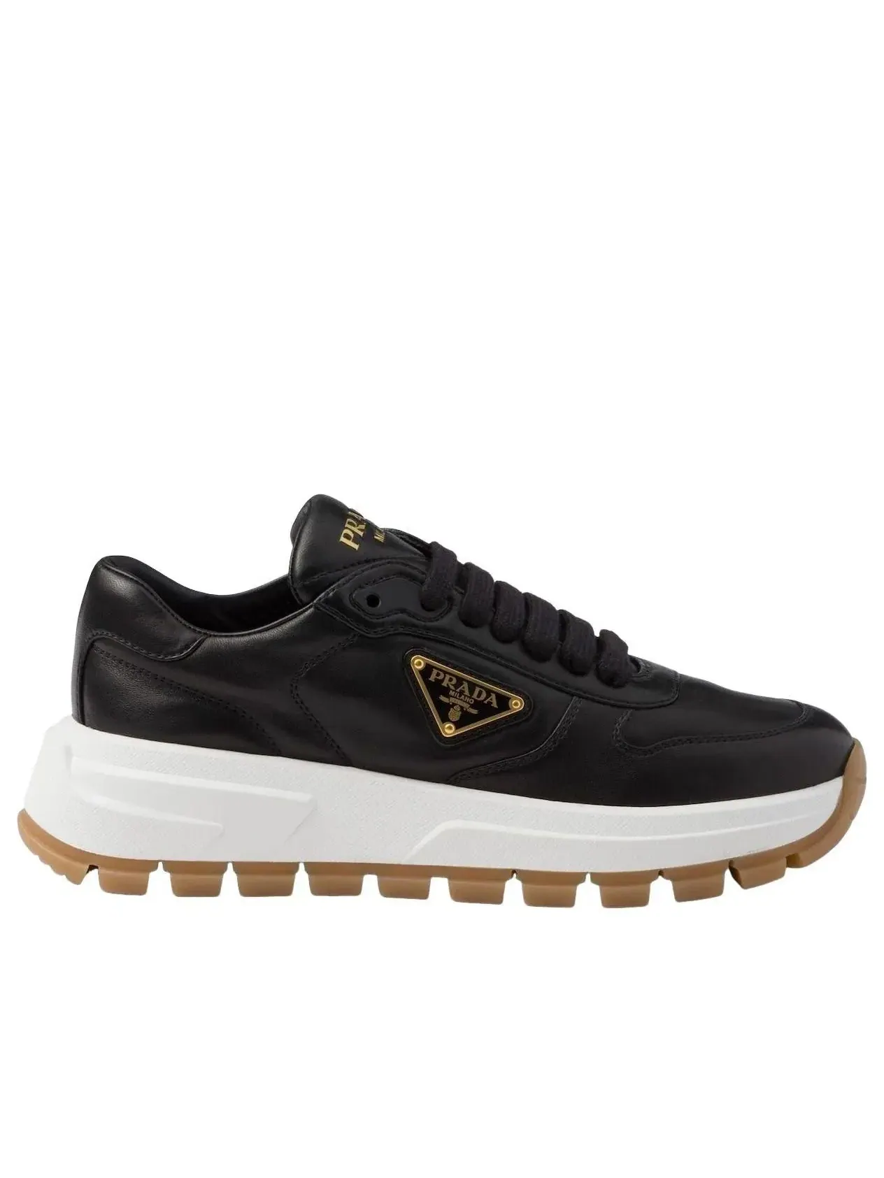 Кожаные кроссовки PRADA SS26 Prax 01 'Черные' 1E804M-038-F0632 — изображение 2 из 6, черный