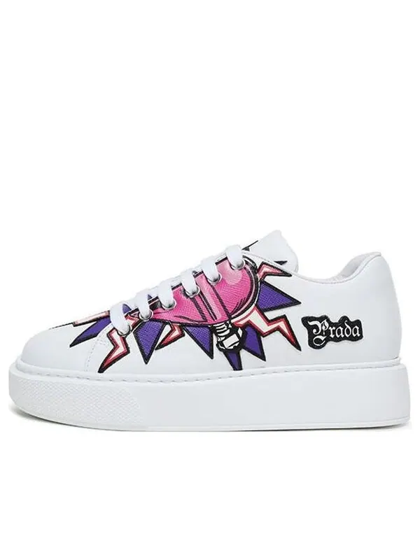 Кроссовки graphic heart platform sneakers 'white multi-color' Prada — изображение 1 из 4, белый/мульти