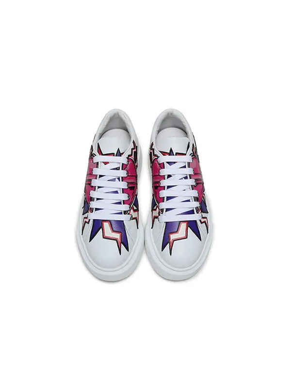 Кроссовки graphic heart platform sneakers 'white multi-color' Prada — изображение 4 из 4, белый/мульти