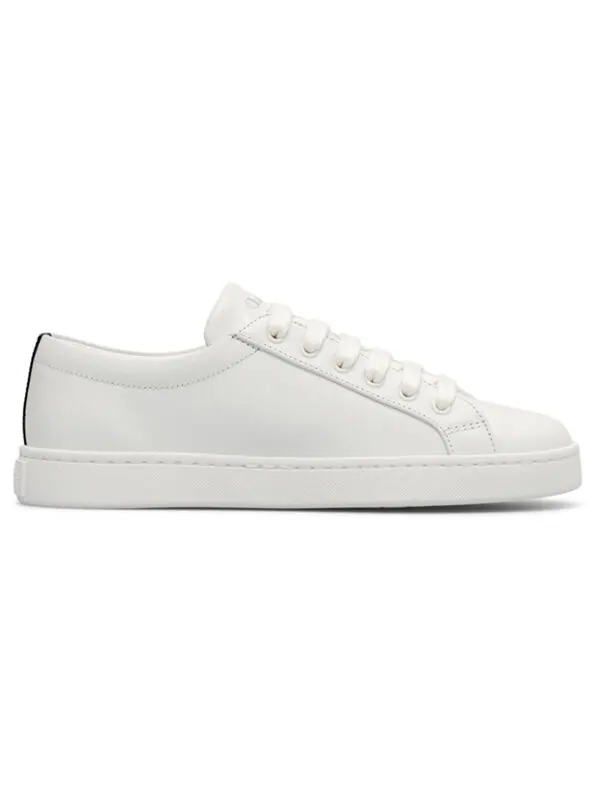 Кроссовки leather sneakers 'white' Prada — изображение 2 из 4, белый/черный