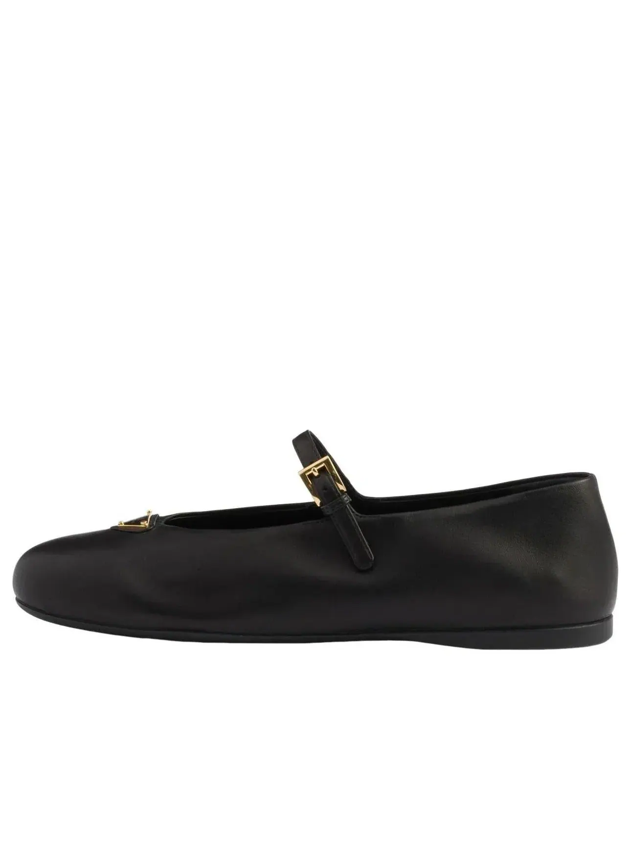 Балетки PRADA SS26 из кожи наппа, черные, 1F793N-038-F0002