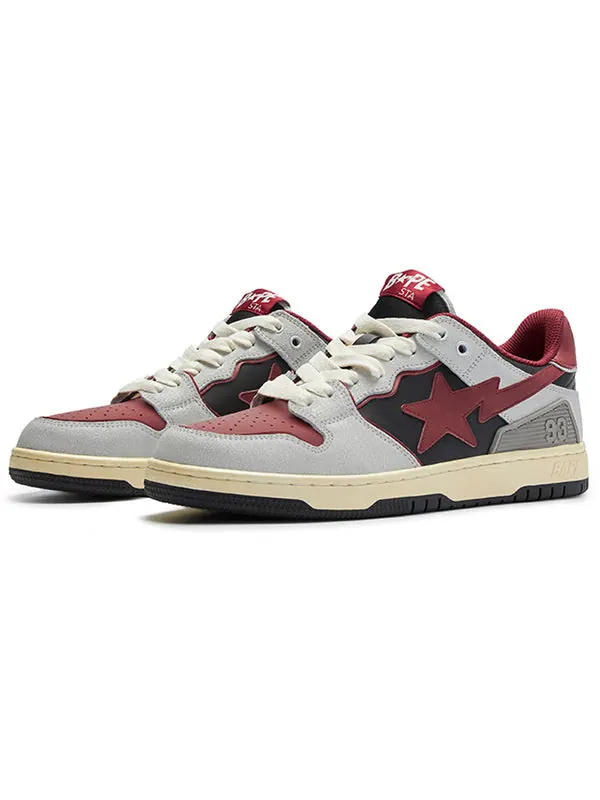 Кроссовки sk8 sta #4 'red off white' A Bathing Ape — изображение 3 из 4, серый/красный/черный
