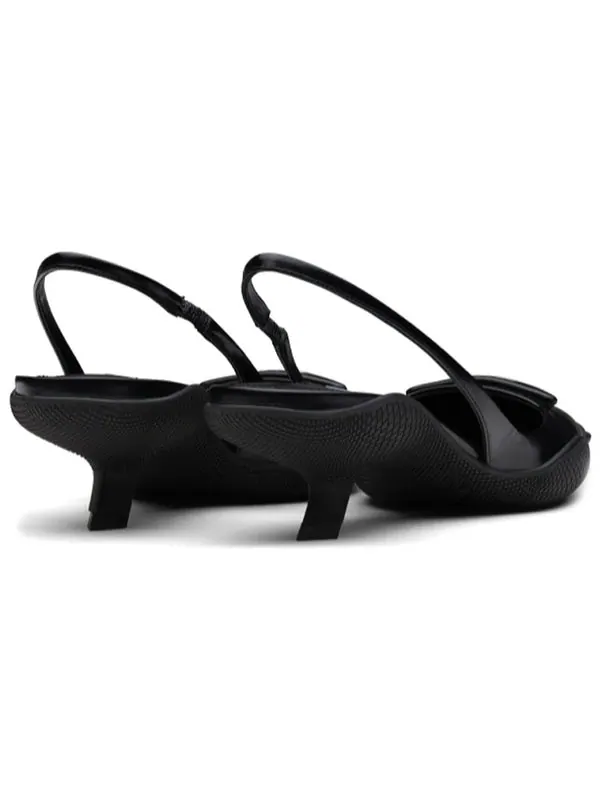 Кроссовки 30mm sling-back pumps brushed leather 'black' Prada — изображение 4 из 4, черный