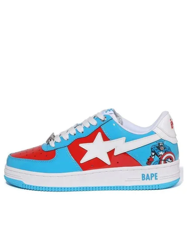 Кроссовки x marvel bape sta 'captain america' A Bathing Ape — изображение 1 из 4, белый/синий/красный