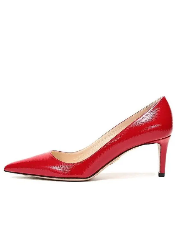Кроссовки pointed saffiano leather heels 'red' Prada — изображение 1 из 4, красный