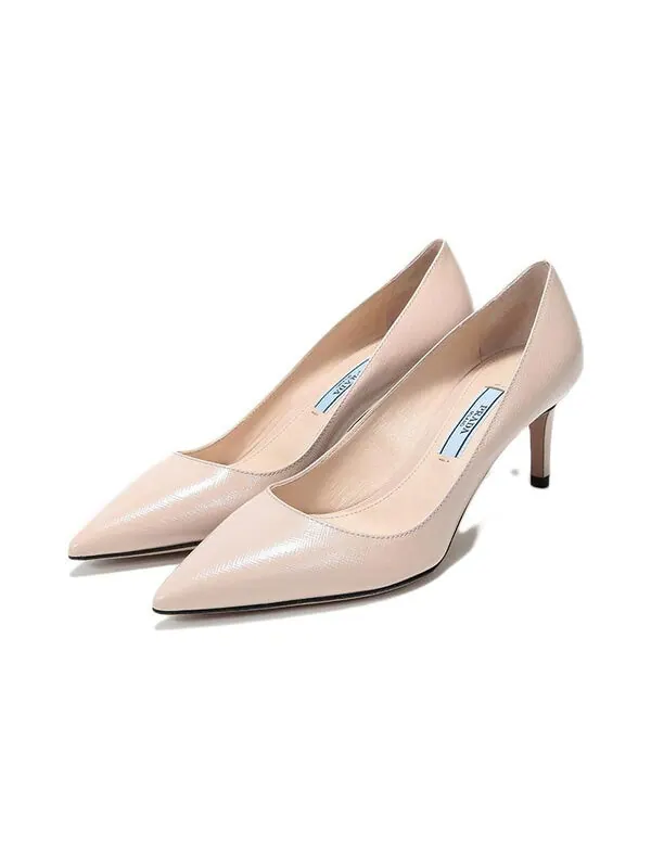 Кроссовки pointed saffiano leather heels 'nude' Prada — изображение 3 из 4, бежевый