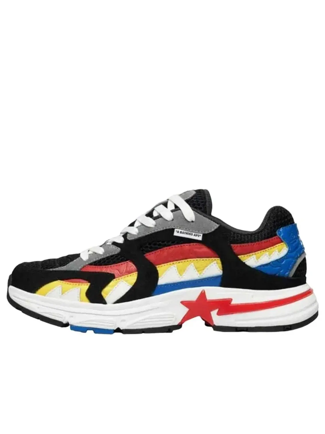 Мужские кроссовки на шнуровке с сетчатым верхом A Bathing Ape Shark Sta — изображение 1 из 1, мульти