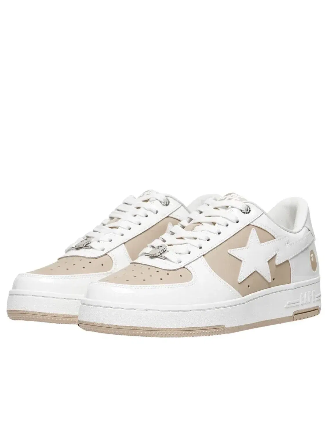 Мужские кроссовки с кожаным верхом Bape Sta A Bathing Ape — изображение 2 из 4, бежевый