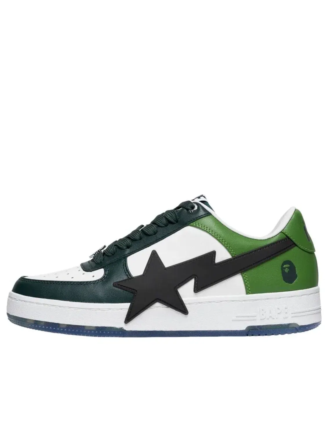 Женские кроссовки с кожаным верхом Bape Sta Green A Bathing Ape — изображение 1 из 4, зеленый