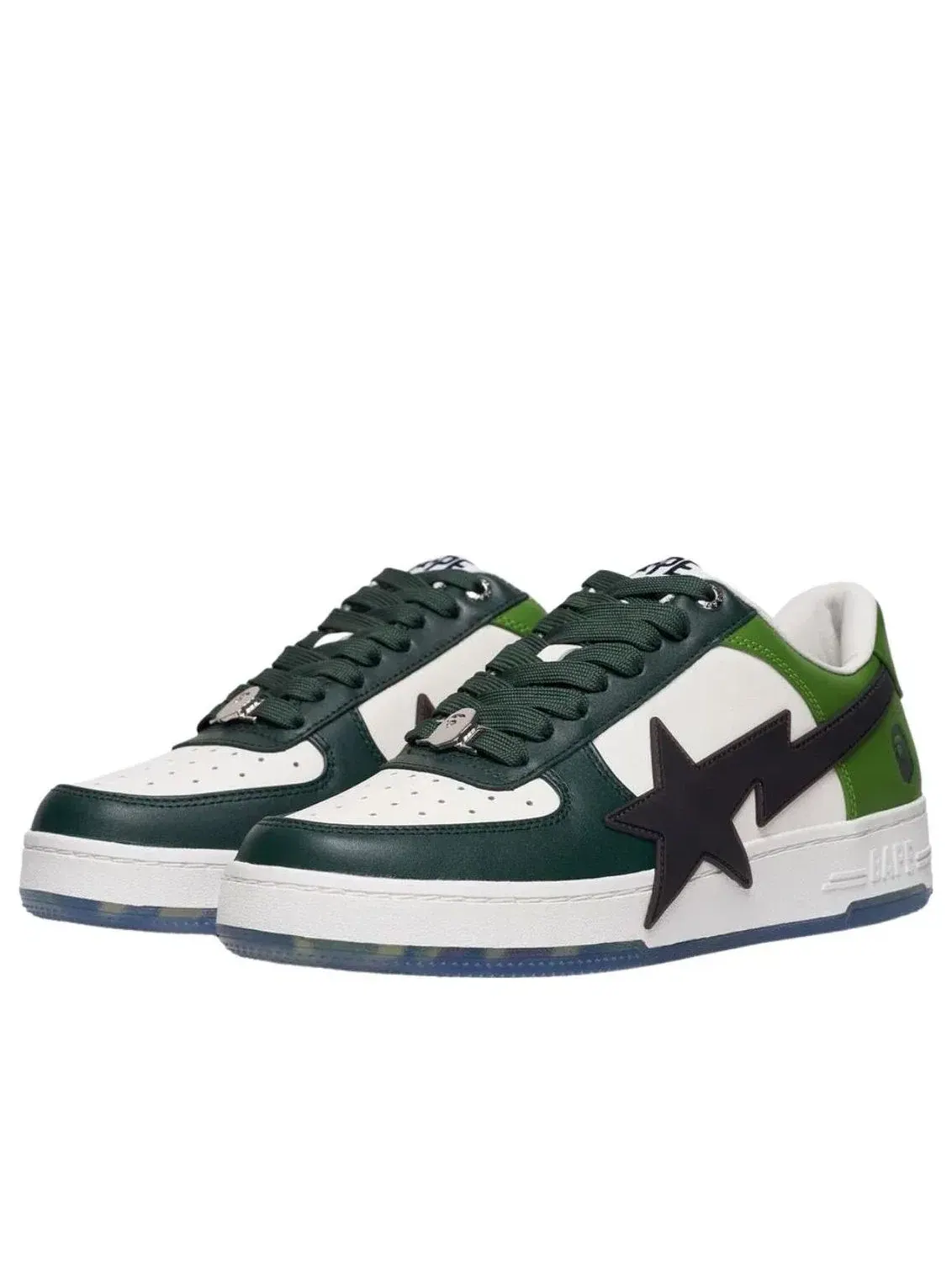 Женские кроссовки с кожаным верхом Bape Sta Green A Bathing Ape — изображение 2 из 4, зеленый