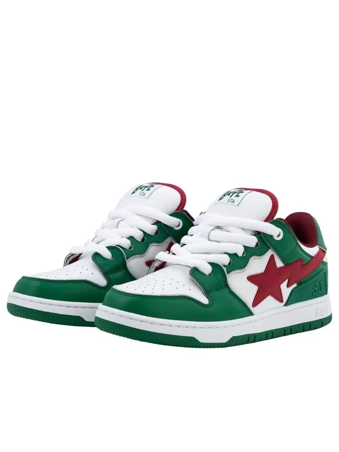 Мужские кроссовки с кожаным верхом Sk8 Sta A Bathing Ape — изображение 2 из 4, зеленый