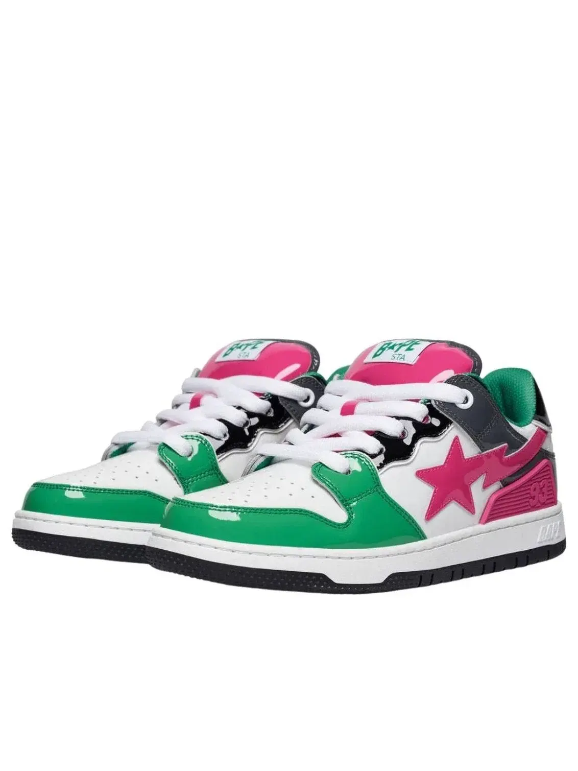 Мужские кроссовки с кожаным верхом Sk8 Sta A Bathing Ape — изображение 2 из 4, зеленый