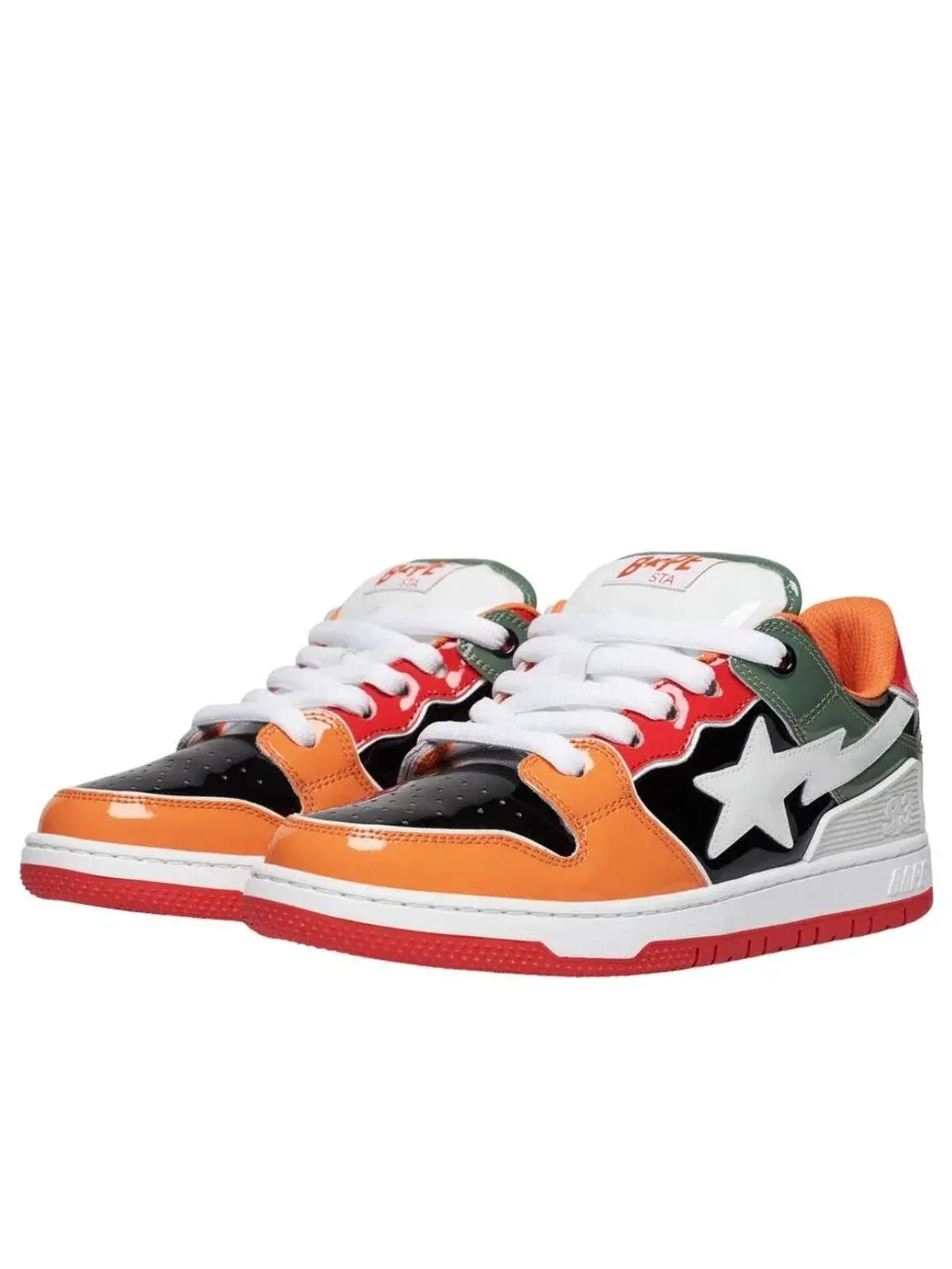 Мужские кроссовки с кожаным верхом Sk8 Sta A Bathing Ape — изображение 2 из 4, оранжевый