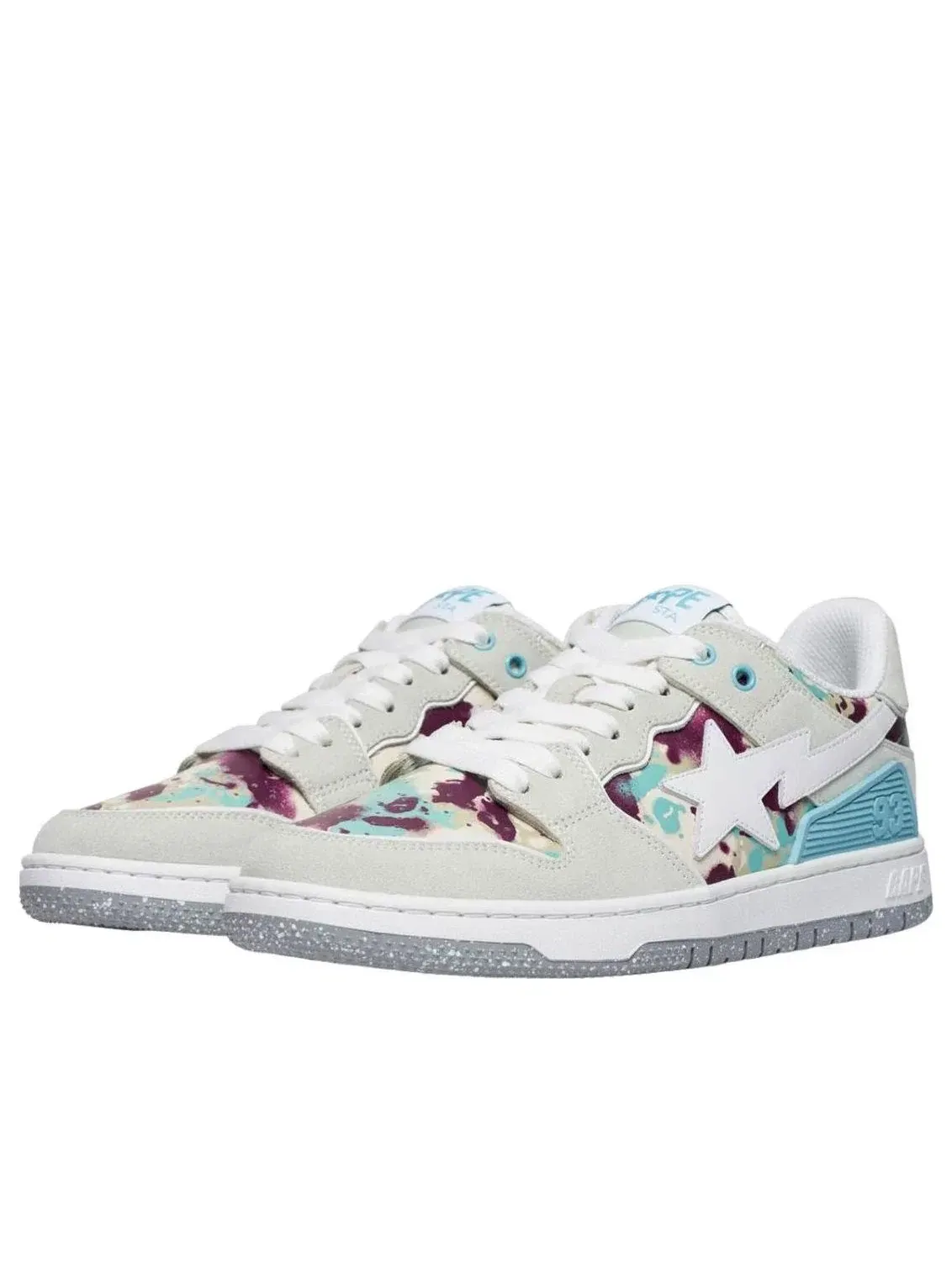 Женские кроссовки с кожаным верхом Sk8 Sta A Bathing Ape — изображение 2 из 4, серый