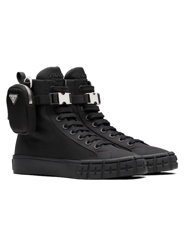 Кроссовки wheel re-nylon hight sneakers 'black' Prada — изображение 3 из 4, черный/серебристый