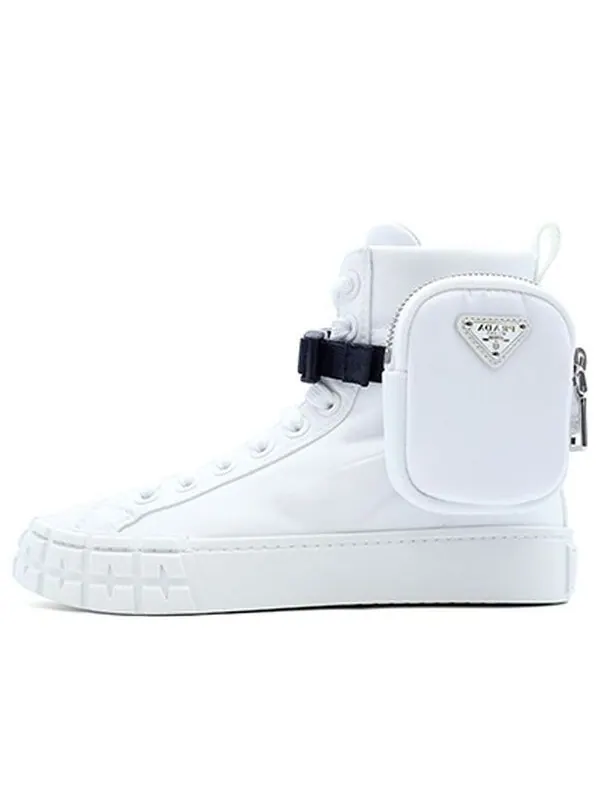 Кроссовки wheel re-nylon hight sneakers 'off white' Prada — изображение 1 из 4, белый
