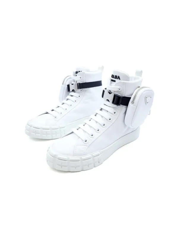 Кроссовки wheel re-nylon hight sneakers 'off white' Prada — изображение 2 из 4, белый
