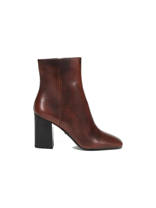 Кроссовки leather square toe ankle pumps 'brown' Prada — изображение 2 из 4, коричневый/черный