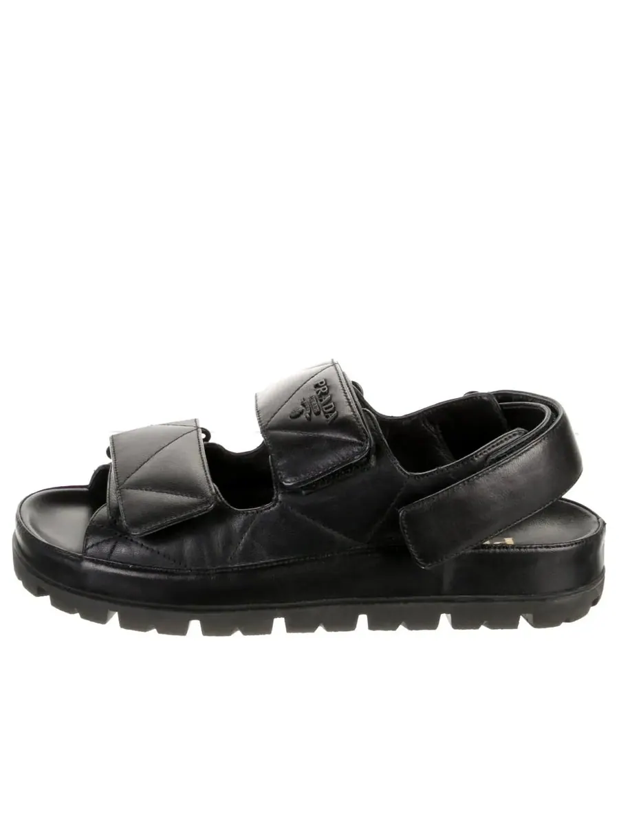 Сандалии (WMNS) PRADA Padded Nappa Leather Sandals 'Black'
