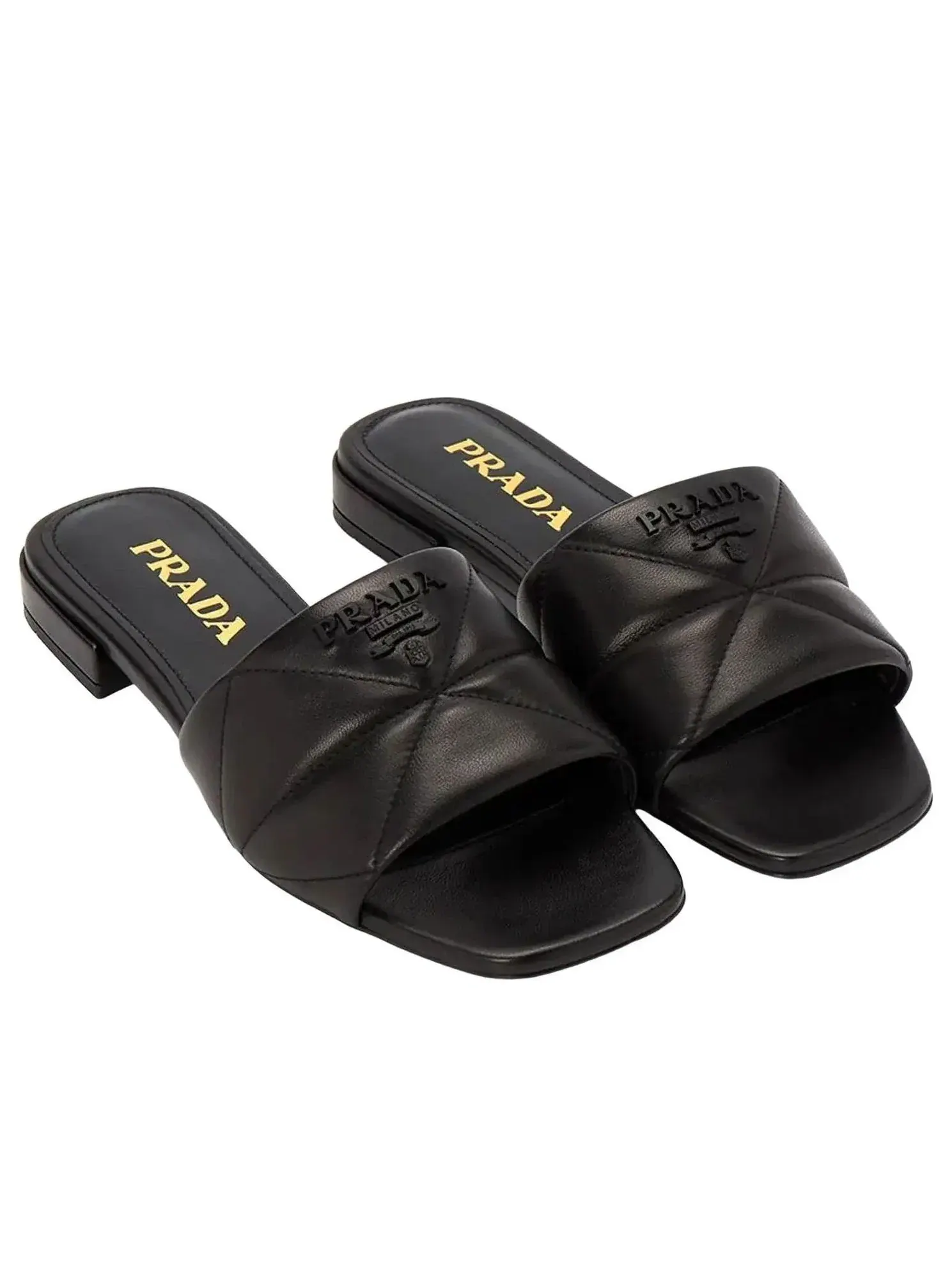 Стеганые сабо PRADA SS24 из кожи наппа — изображение 2 из 7, черный