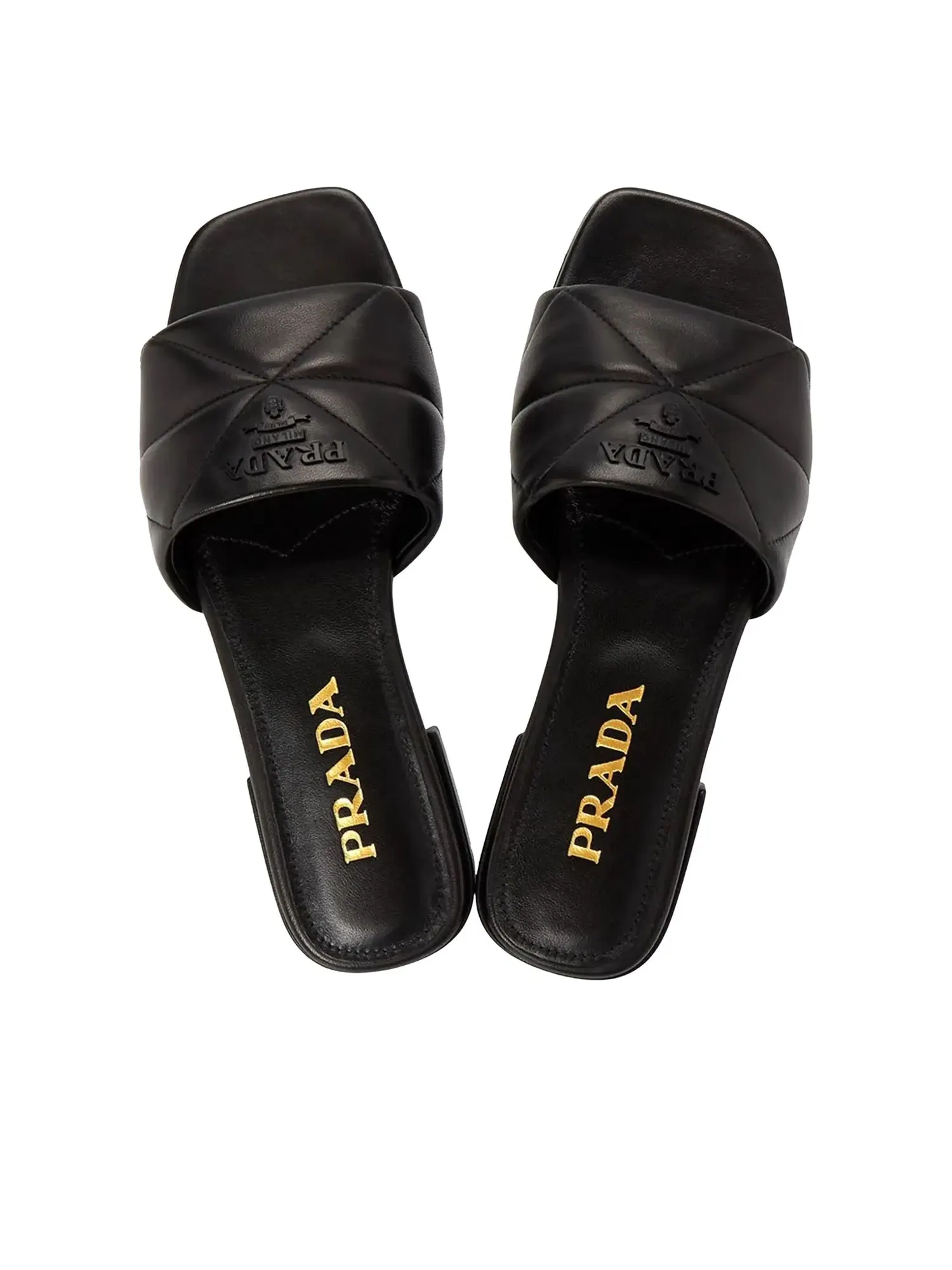 Стеганые сабо PRADA SS24 из кожи наппа — изображение 3 из 7, черный