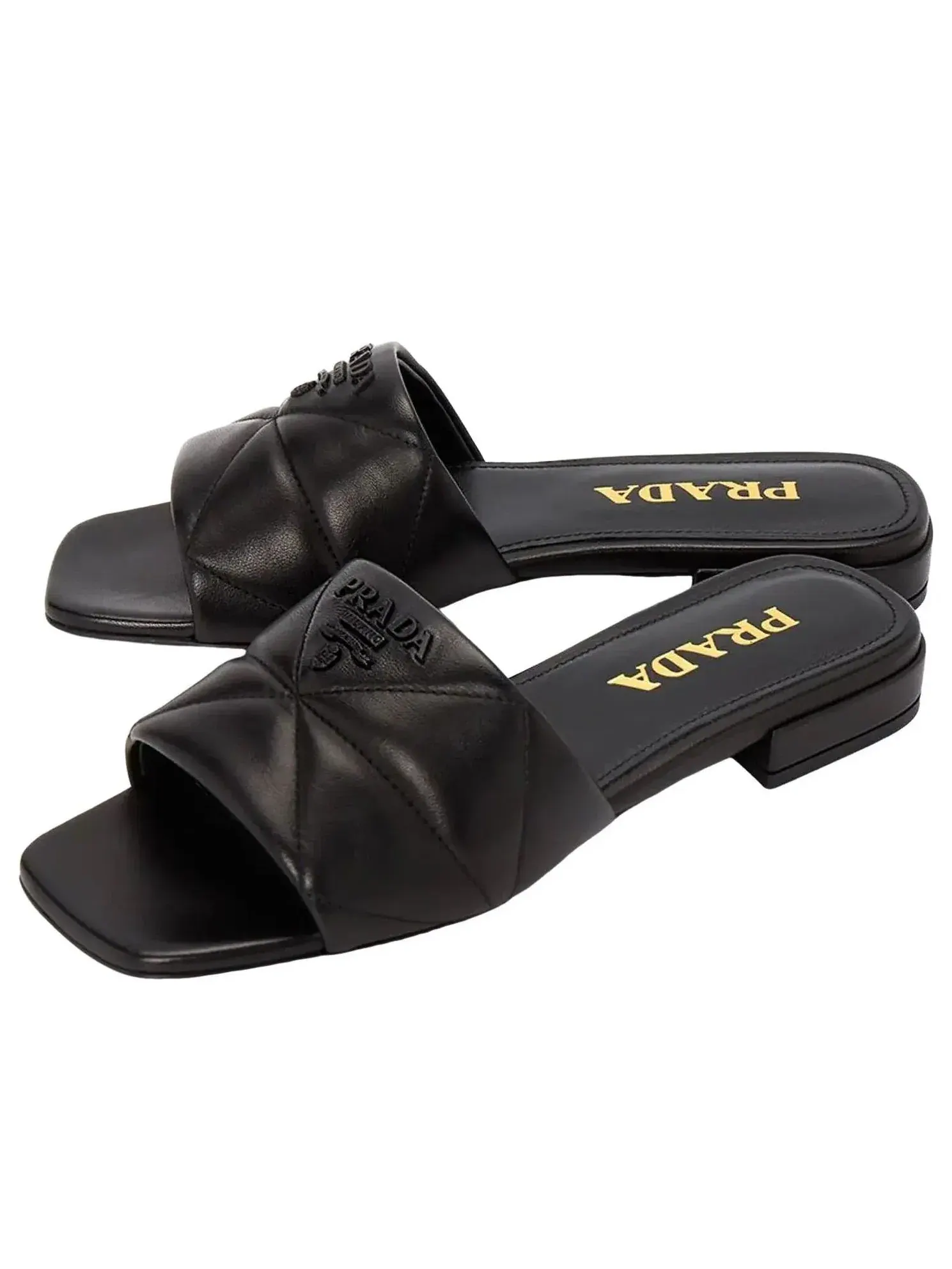 Стеганые сабо PRADA SS24 из кожи наппа — изображение 4 из 7, черный