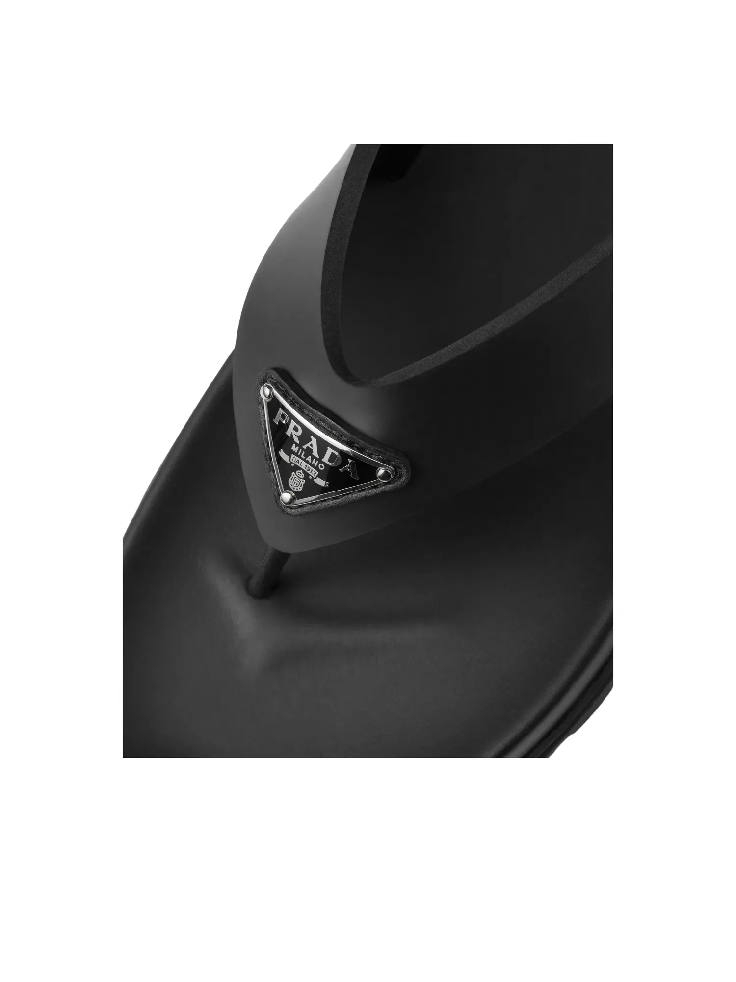 Резиновые сандалии-вьетнамки PRADA SS26 — изображение 6 из 6, черный