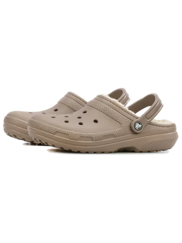 Кроссовки classic lined clogs 'mushroom bone' Crocs — изображение 3 из 4, бежевый/коричневый