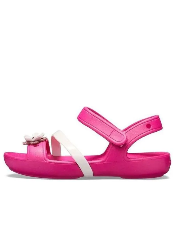 Кроссовки lina flower charm round toe sandals 'pink' Crocs — изображение 1 из 1, розовый/белый