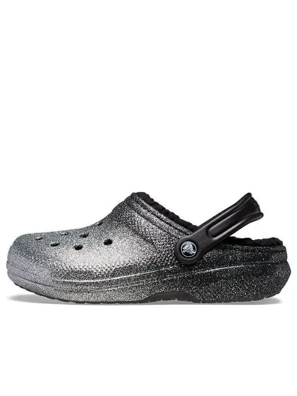 Сандалии classic glitter lined clogs 'black silver' Crocs — изображение 1 из 4, черный/серебристый
