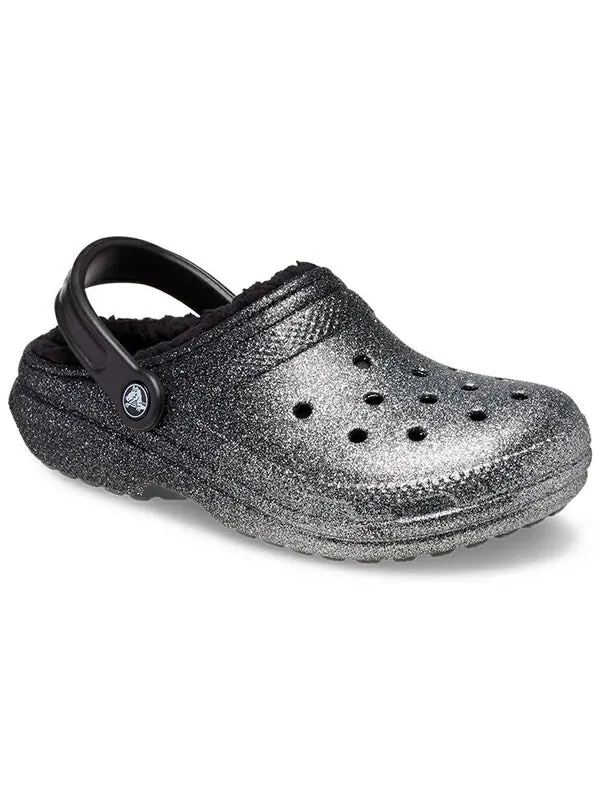 Сандалии classic glitter lined clogs 'black silver' Crocs — изображение 4 из 4, черный/серебристый