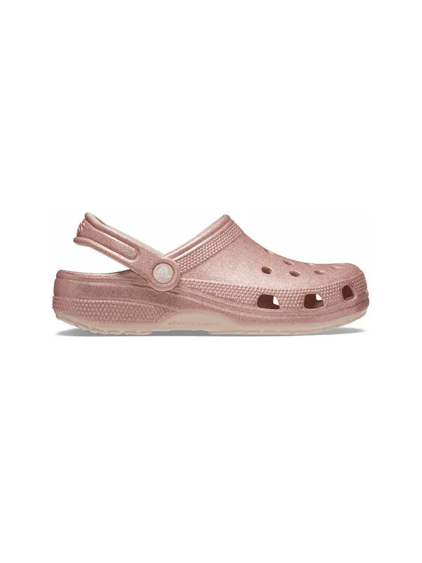 Кроссовки classic glitter clogs 'pink' Crocs — изображение 2 из 4, розовый