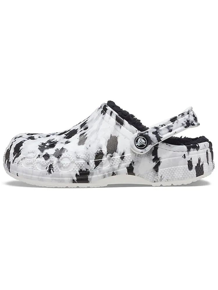 Шлепанцы Crocs Baya Lined Clog Fleece Lined Unisex White Gray Slippers 'White Grey' — изображение 2 из 7, серый